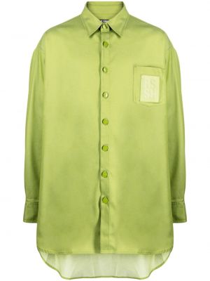 Памучна риза Raf Simons зелено