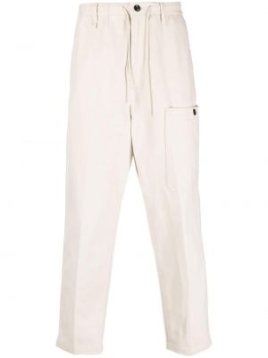 Pantaloni dritti di cotone Emporio Armani bianco