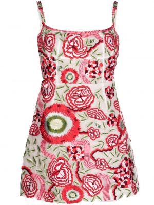 Sukienka mini bez rękawów w kwiatki z nadrukiem Rachel Gilbert