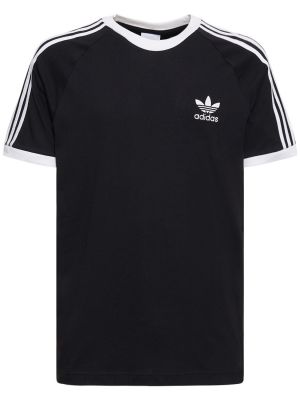 Pamuk tişört Adidas Originals siyah