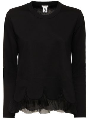 Tylové džerzej bavlnené tričko Noir Kei Ninomiya čierna