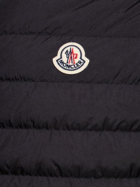 Najlonska pernata jakna s patentnim zatvaračem Moncler crna