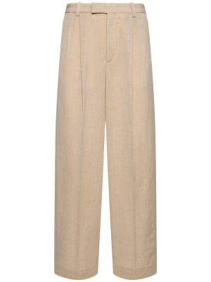 Pantaloni di lana di lino Jacquemus beige