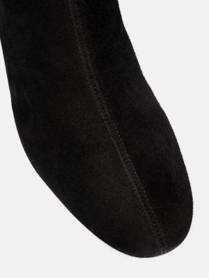 Gumene čizme od brušene kože Aquazzura crna