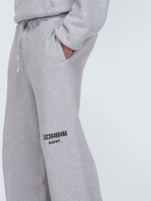 Pantaloni tuta di cotone con stampa Dolce&gabbana grigio