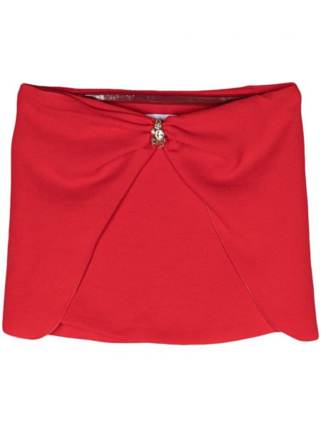 Mini spódniczka z niską talią z krepy Blumarine czerwona