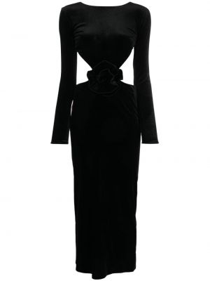 Virágos bársony estélyi ruha Ana Radu fekete