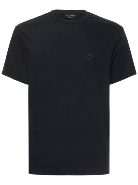 Camiseta de algodón Giorgio Armani azul