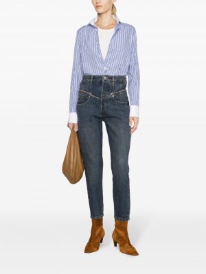 Jeansy skinny z wysoką talią Isabel Marant niebieskie