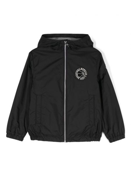 Kevyt takki tytöille Moncler Enfant musta