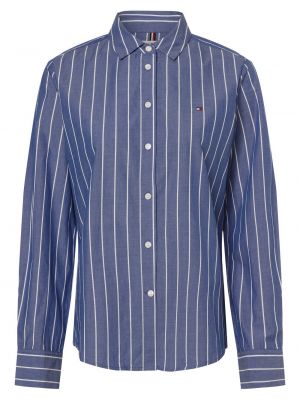 Bluzka bawełniana w paski Tommy Hilfiger niebieska