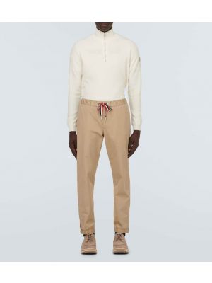 Pantalones de algodón Moncler beige