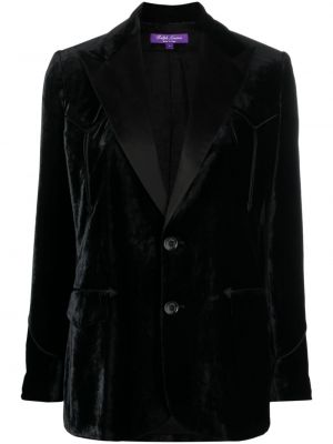 Zamatové saténové sako Ralph Lauren Collection čierna