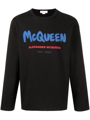 Trykt t-skjorte Alexander Mcqueen svart