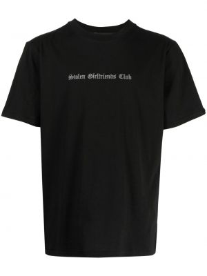 T-shirt med broderi Stolen Girlfriends Club svart