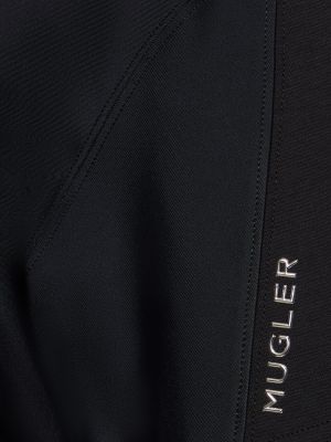 Bavlnené slim fit nylonové tričko Mugler čierna