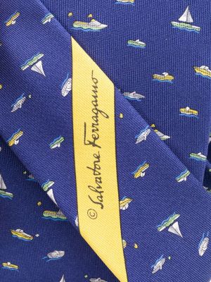 Corbata con estampado Salvatore Ferragamo Pre-owned azul