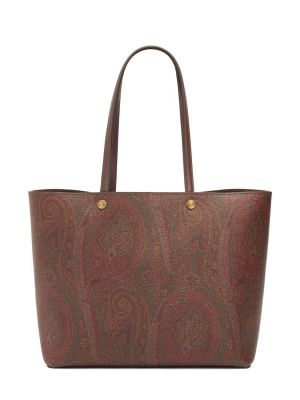 Βαμβακερή τσάντα shopper Etro καφέ