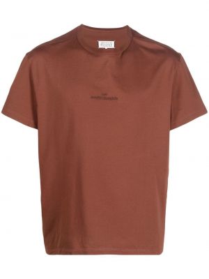 Siuvinėtas marškinėliai Maison Margiela ruda
