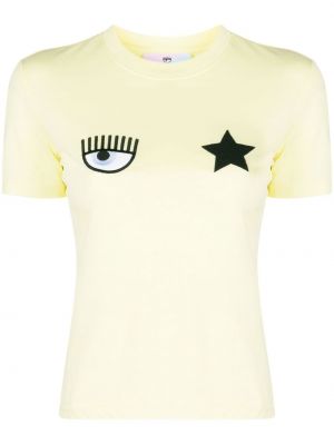 T-shirt con motivo a stelle Chiara Ferragni giallo