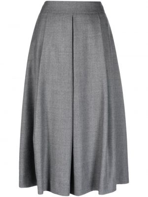 Plisované vlněné midi sukně Incotex šedé
