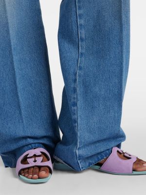 Pantofi din piele de căprioară Gucci violet