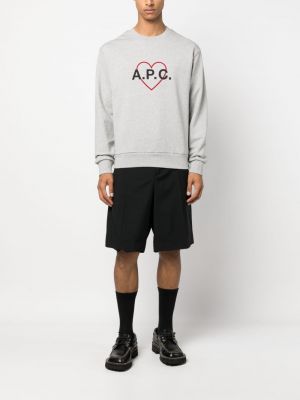 Herzmuster sweatshirt mit print A.p.c. grau