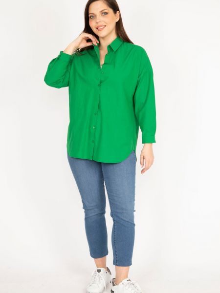 Marškiniai su sagomis şans žalia
