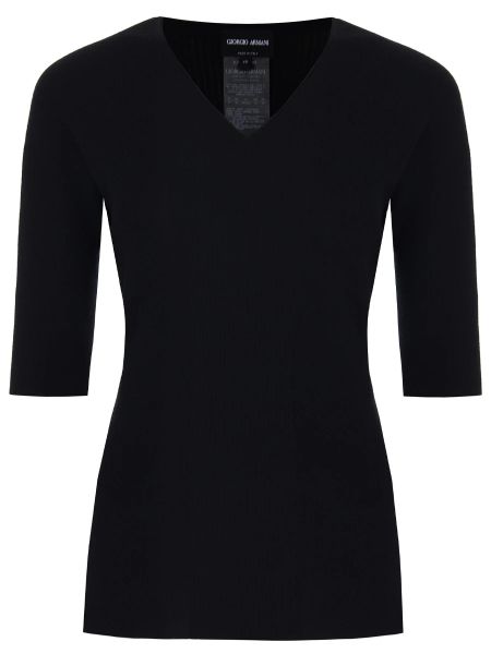 Шерстяной пуловер Giorgio Armani черный