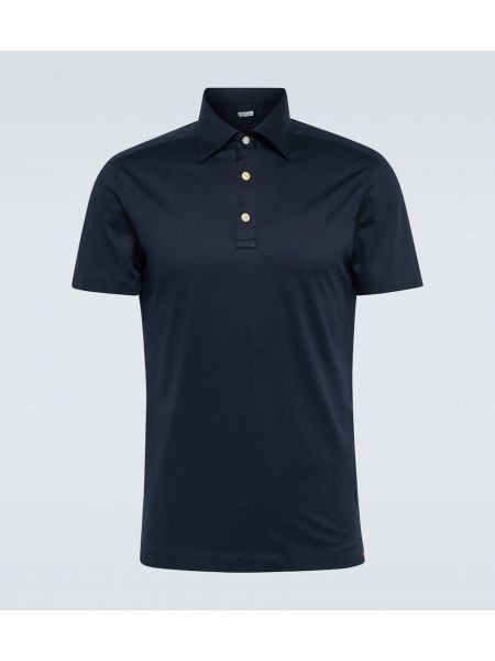 Poloshirt i bomuld Kiton blå