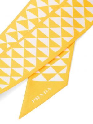 Echarpe à imprimé à motif géométrique Prada jaune