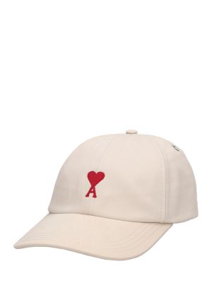 Haftowana czapka z daszkiem Ami Paris czerwona