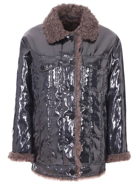 Утепленная куртка с мехом Naumi серебряная