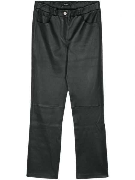 Δερμάτινο παντελόνι με ίσιο πόδι Arma μαύρο