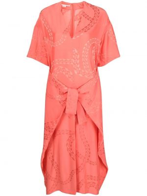 Φόρεμα με λαιμόκοψη v Stella Mccartney ροζ