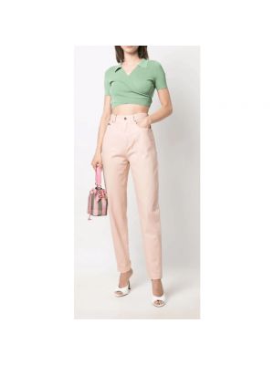 Pantalones ajustados de cintura alta Dolce & Gabbana rosa