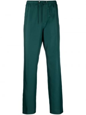 Pruhované bavlnené rovné nohavice Lanvin zelená