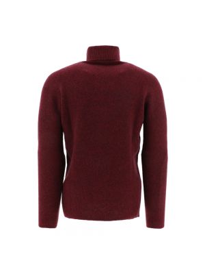 Jersey cuello alto de lana con cuello alto de tela jersey Roberto Collina rojo