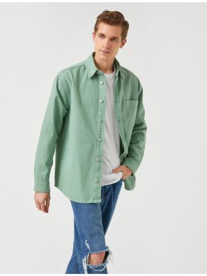 Koszula jeansowa oversize Koton khaki