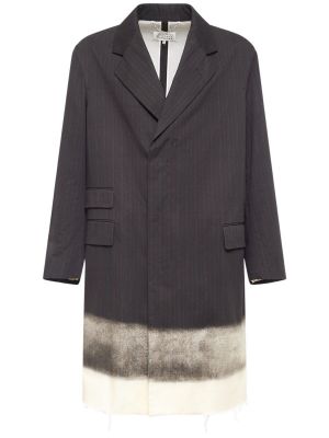 Manteau en coton à rayures Maison Margiela gris