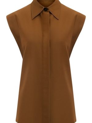 Хлопковая шелковая рубашка Windsor коричневая