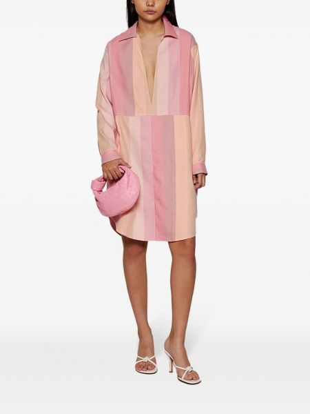 Gestreiftes kleid aus baumwoll mit print Marrakshi Life pink