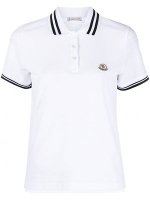 Svītrainas polo krekls Moncler balts