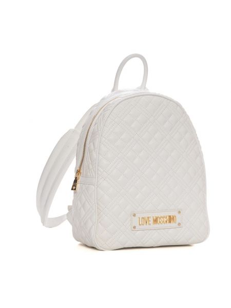 Pikowany plecak Love Moschino biały