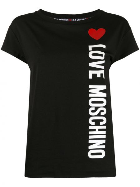Тениска от джърси Love Moschino черно