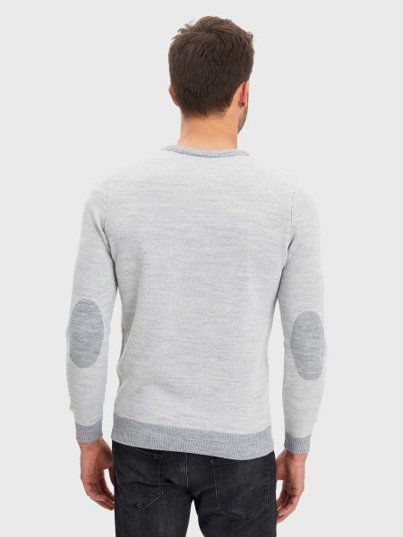 Серый пуловер Defacto
