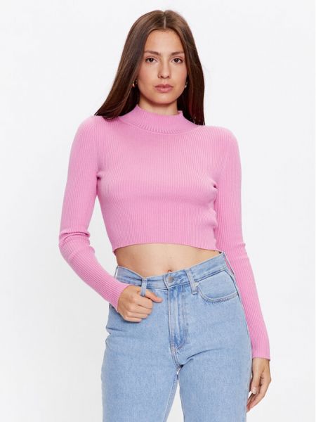 Приталенный свитер с высоким воротником Glamorous розовый