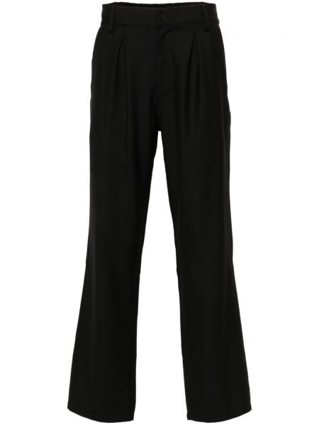 Vlněné rovné kalhoty Gr10k černé