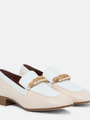 Pantofi loafer din piele Loro Piana alb
