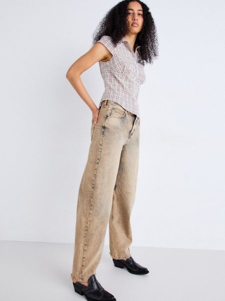 Jeansy relaxed fit Bdg Urban Outfitters beżowe